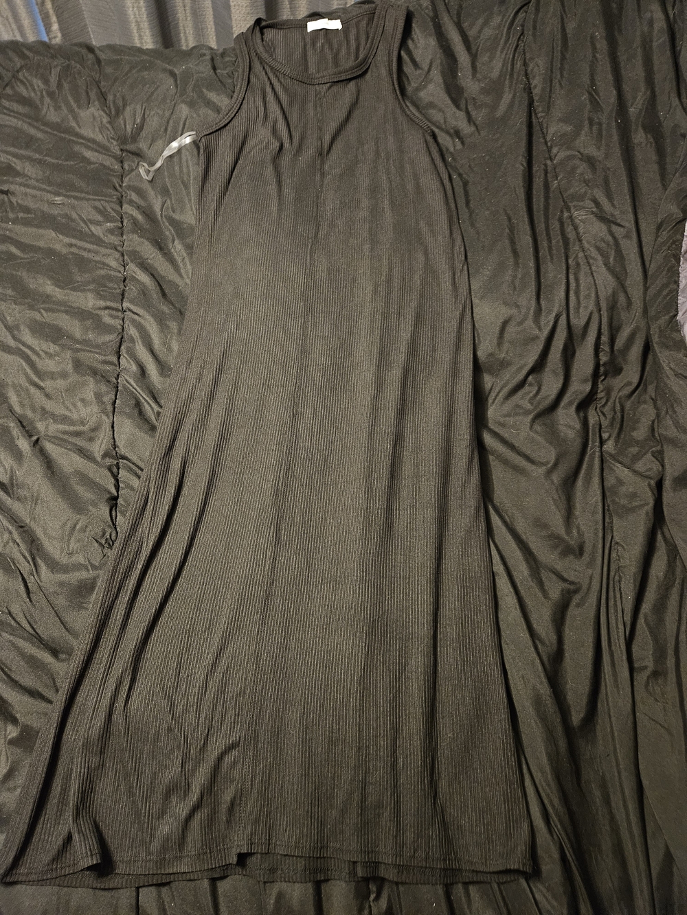 entro Black Ribbed Tank Dress